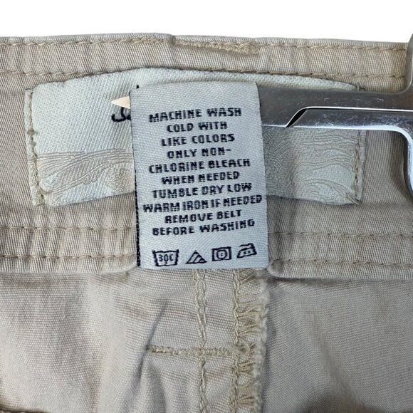 VTG American Rag Cargo Capri Pants Womens Size 9 Beige/Leopard Trim Roll-Tab Y2K - Picture 10 of 10